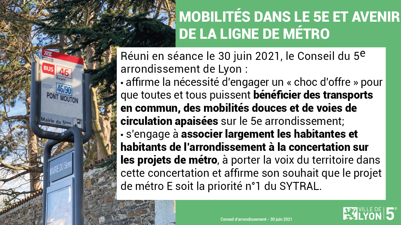 Conseil d'arrondissement 30 juin voeu mobilité métro E