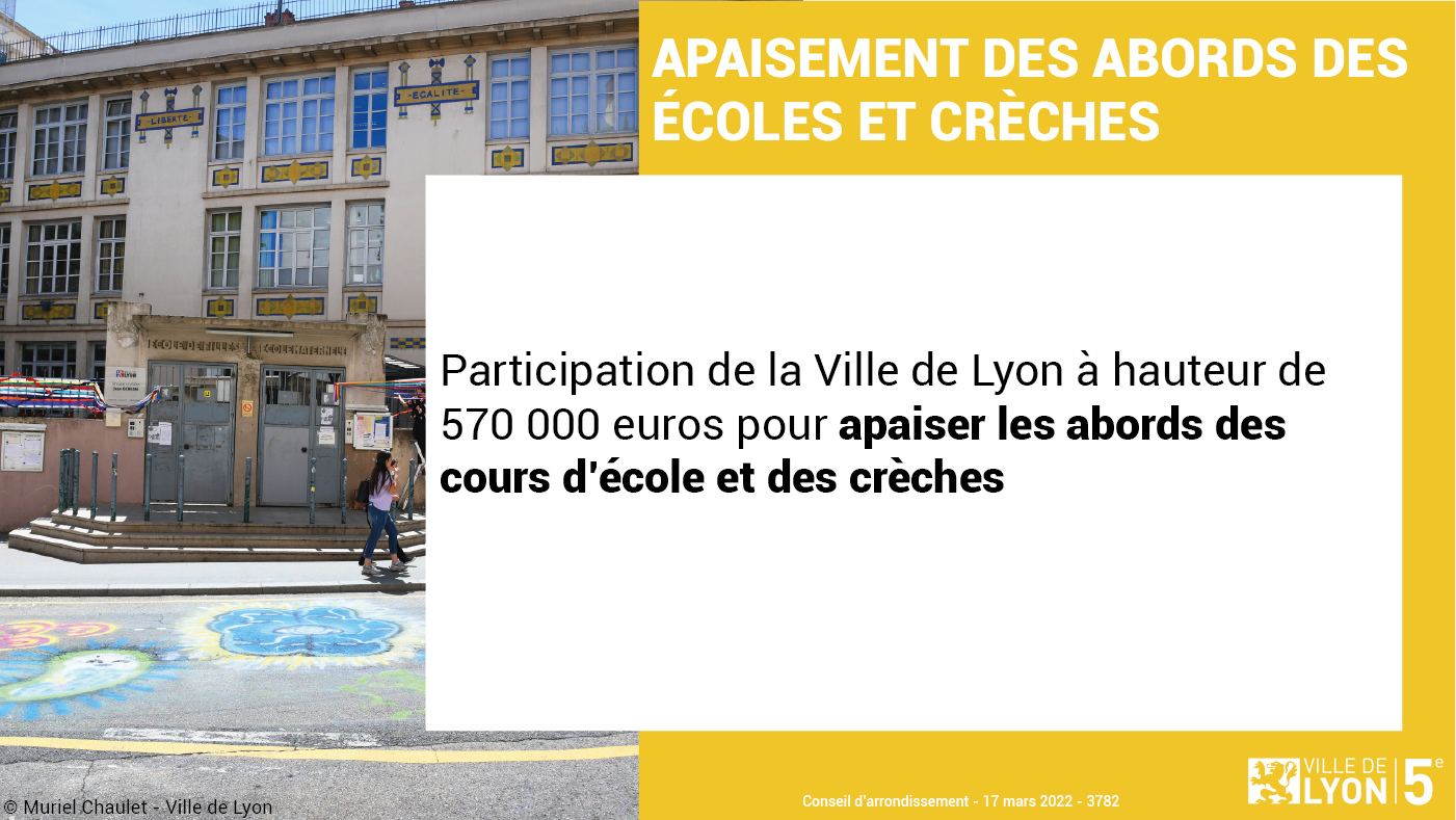 conseil d'arrondissement 17 mars Lyon 5 abords crèches écoles