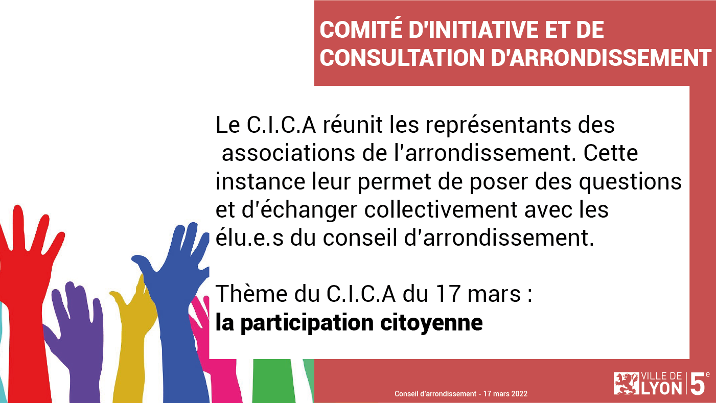 conseil d'arrondissement 17 mars Lyon 5 CICA