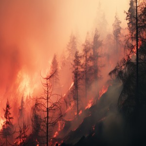 Forêt canadienne en feu 